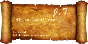 Jóna Tomázia névjegykártya